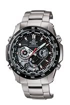 Casio Men's Edifice Solar Atomic Black Face Watch #EQWM1000DB-1