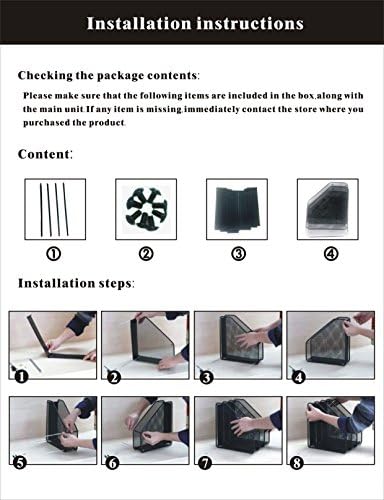 Superbpag Assemble Mesh Desk Organizer Document Holder File Rack with 2 Upright Sections , Sliver