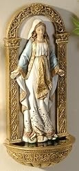 Pack of 2 Joseph's Studio Our Lady of Grace Holy Water Font Wall Sculpture