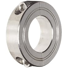 Climax Metal M2C-03-S Two-Piece Clamping Collar, Metric, Stainless Steel, 3mm Bore, 11/16" OD, 9mm Width,