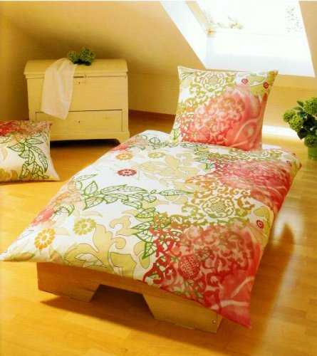 Ibena Mako Satin Bettwäsche Fiorella pink 135/200 cm (5219470)