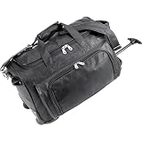 U.S. Traveler Koskin Leather Rolling Carry-On Duffel Bag