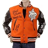 Jackets Sugar Cane's Whitesville 30oz Wool melton set in award Letterman Ghost Wheelers stadium jacket CANE2099