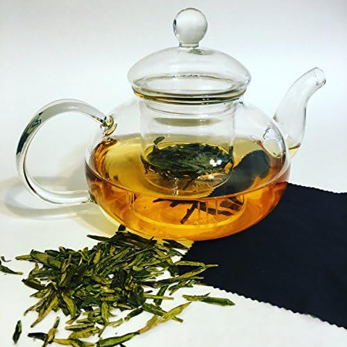 Premium Glass Teapot Kettle 27oz (800ml), Hand Blown &amp; Stovetop Safe, with Removable Glass Tea Infuser and Bonus Microfiber Cloth, Eco-friendly and Sustainable, Perfect Gift