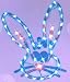 17" Lighted Blue Easter Bunny Head Window Silhouette Decoration