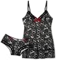 Baby Phat Women's Cameo Babydoll Cheeky Set,Black,Small