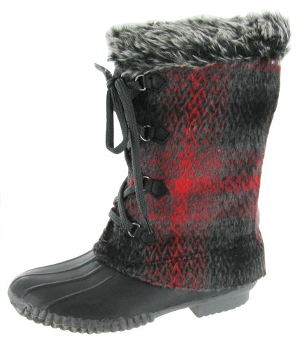 BIG BUDDHA Rest Womens Plaid Rubber Rain Duck Boots Size 9