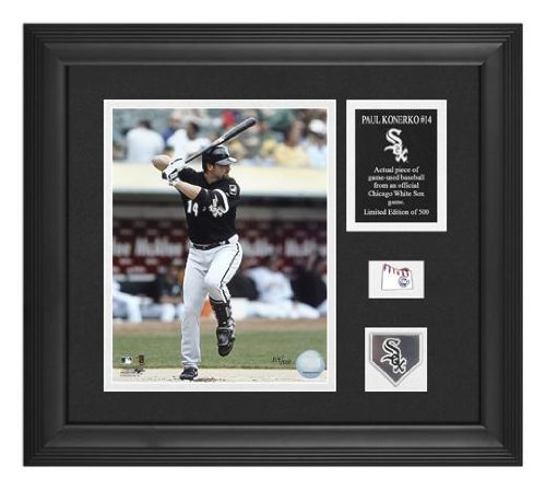 Paul Konerko Chicago White Sox Framed 8x10 Photograph With Game Used Baseball - Framed Mlb Photos, Plaques, And Collages Picture
