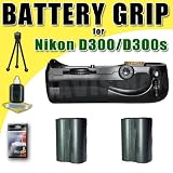 Vivitar Series 1 Deluxe Battery Grip for Nikon D300 D300S Digital SLR Camera (Like Nikon MB-D10) w/ Two EN-EL3e Lithium Ion Replacement Battery DavisMAX Bundle