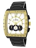 Le Chateau Men's Sports Dinamica Collection with Chrono and Military-Time Gun-metal Watch #5409MGUN_WHT