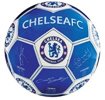 Chelsea Metallic Signature Ball - Blue And White, Size 5