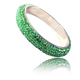 Six-Lined Lime Rhinestone Clay Based Bangle Bracelet Fashion Jewelry