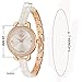 Xinge D3866L-W Women's Rose Gold Tone Roman Numerals Bangle Watch and Bracelet Set
