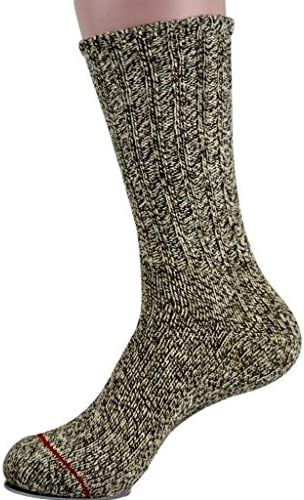 Thefirstpair Eco-Friendly Bamboo Cotton Cashmere Men's Classic Dress Trouser Crew Packs of 6 Socks Medium Yellow