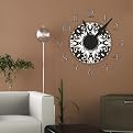 Wall Appliqué Clock - Black and White