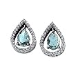 14K White Gold Aquamarine and Diamond Earrings