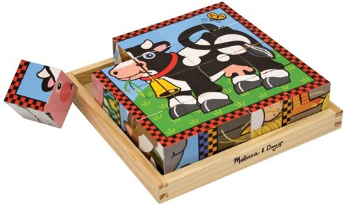 51nks9HXSnL Wooden Farm Cube Toddler Puzzle