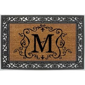 Monogram Coir Doormat Insert with Rubber Base Frame - M by 