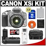 Canon Digital Rebel XSi Digital SLR Camera Body (Silver) & EF-S 18-55mm IS Lens + BG-E5 Battery Grip + 8GB SD Card + Case + Cameta Bonus Accessory Kit