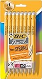 BIC Pencil Xtra Strong (Yellow Barrels), Thick Point (0.9 mm), 24-Count