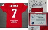 John Elway Signed Stanford Mesh Red Stat Jersey - Stanford Cardinal NCAA College Athletics
