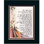 "For My Son on Graduation Day" Touching 8x10 Poem, Double-matted in Dark Green Over Burgundy and Enhanced with Watercolor Graphics.