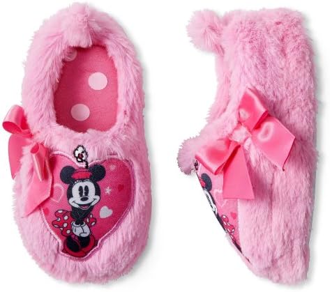 Disney Minnie Mouse Toddler Girl Scuff Slippers Size Small (5-6) Pink