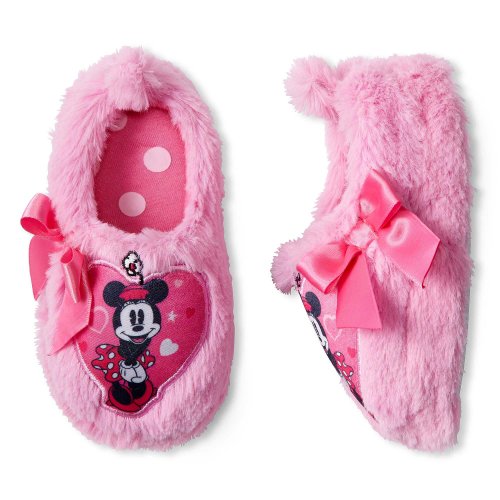 Disney Minnie Mouse Toddler Girl Scuff Slippers Size Small (5-6) Pink