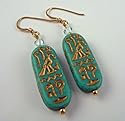 "Miss Tut" Earrings (Turquoise Blue)