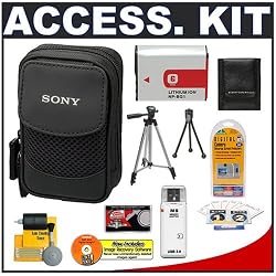 Sony CyberShot LCS-CSQ Soft Carrying Case + NP-BG1 Battery + Accessory Kit for W120, W130, W200, W220, W230, W290, W300, H10, H20, H50 Digital Cameras