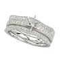 14K White Gold 1/4 ct. Diamond Semi Mount Engagement Set