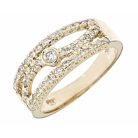 0.50ct. Pave Bezel Set Diamond Wedding Anniversary Band Style 14K Yellow Gold ( SI Clarity, F Color)