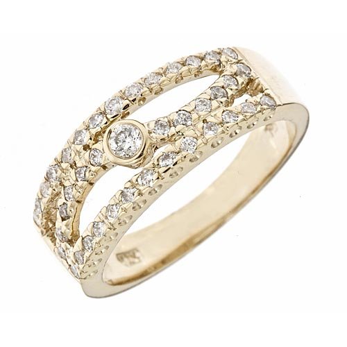 Pave Bezel Set Diamond Wedding Anniversary Band Style 14k Yellow Gold (1/2 Cttw, VS Clarity, F Color)