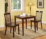 30" Square Cherry Finish Wood Dining Room Kitchen Leg Table & 2 Chairs