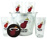 Miami Heat Pint Glasses and Beer Bucket Set | NBA Miami Heat Gift Set