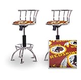 2 24"-29" Washington Red Skins Seat Chrome Adjustable Specialty / Custom Ba ....