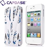 CAPDASE iPhone 4S / 4 Karapace Jacket Xtreme Thunder, White / Blue スカルプチュアル デザイン ハード ケース エクストリーム・サンダー（クリスタル・クリアー液晶保護シート, ドックコネクタ&イヤホンジャックキャップ つき） ホワイト / ブルー KPIH4-3T23