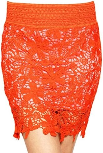 Miaoyun Women's Drape Up Stretchy High Low Short Mini Pencil Skirt 19 Red