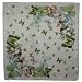 100% Satin Charmeuse Silk Dancing Butterfly Hand Rolled Edges Square Scarf - Tan