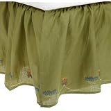 1891 by SFERRA Sidecar Linen 3-Piece Panel Queen Bedskirt, Avocado by 1891 SFERRA