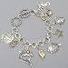 Womens Bracelet, Sea Life, Fish, Turtle, Starfish, Dolphin, Silver & Gold Tone, Size : 1 1/2" H, 7" + 1 1/2" L