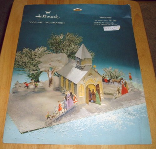 Vintage! 1975 Hallmark PopUp Decoration Centerpiece  Church Scene