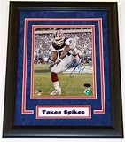 Takeo Spikes Autographed Buffalo Bills 8x10 Photo - Celebration - Custom Framed