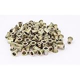 uxcell 100Pcs Zinc Plated Carbon Steel Rivet Nut Rivnut Insert Nutsert 1/4-20