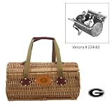 Georgia Bulldogs NCAA Verona Two-Lid Willow Basket (Burgundy) (Engraved Logo)