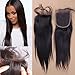 Elva Hair Free Part Straight Lace Closure Bleached Knots Brazilian 3.5
