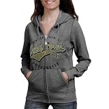 NCAA Wake Forest Demon Deacons Ladies Ash Swept Full Zip Hoodie Sweatshirt