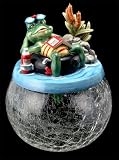 Porcelain Top/Crack Glass Belly Frog Cookie Jar