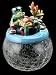 Porcelain Top/Crack Glass Belly Frog Cookie Jar