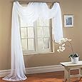 Elegant Comfort Beautiful Window Panel Curtain Sheer Voile Scarf 55" X 216" White
